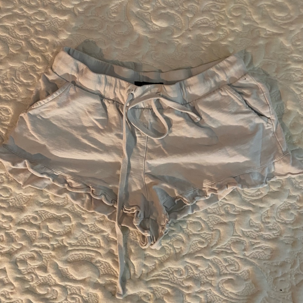 White mini shorts
